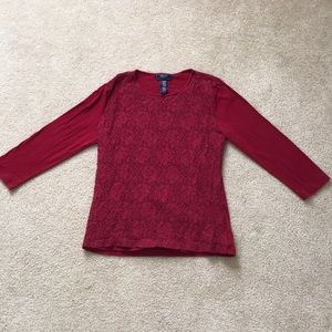 Rose lace, wine red top